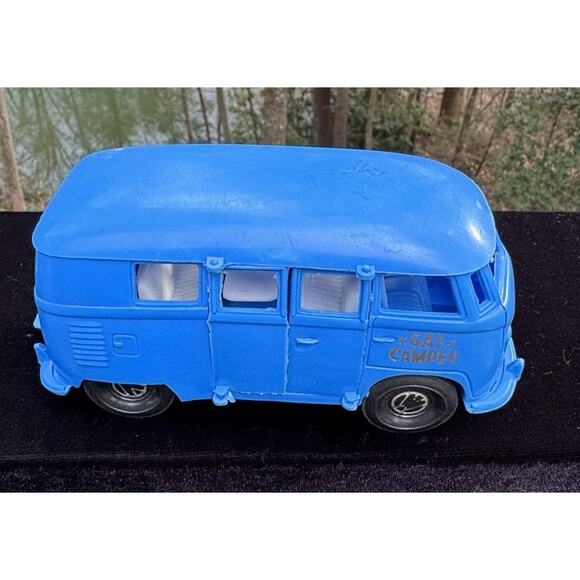 Vintage VW Volkswagen GAY Blue CAMPER Van by GAY TOYS INC -#2 - Picture 3 of 11